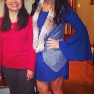 Gorgeous Turquoise Bell Sleeve Dress